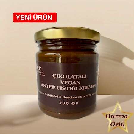 Çikolatalı Vegan Antep Fıstığı Kreması Hurma Özlü 200Gr Beechocolate | El Yapımı Çikolata ve Kişiye Özel Lezzetler